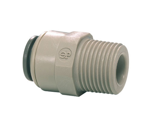 John Guest PI011223S Gray Acetal Male Connector 3/8 x 3/8 NPTF  Pack of 10