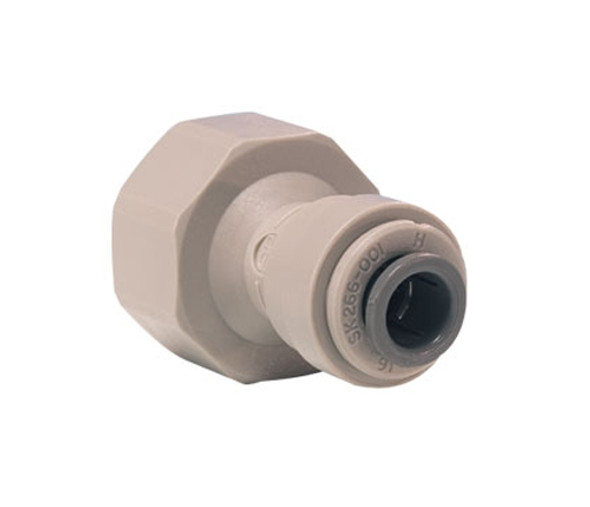 John Guest PI451214FS Gray Acetal Female Connector 3/8 x 1/2 BSPP (Flat End) Bag of 10