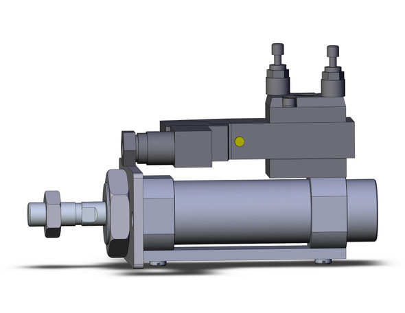 SMC CDVM5F25-25-15DZ round body cylinder w/valve cylinder, valve mounted, dbl acting