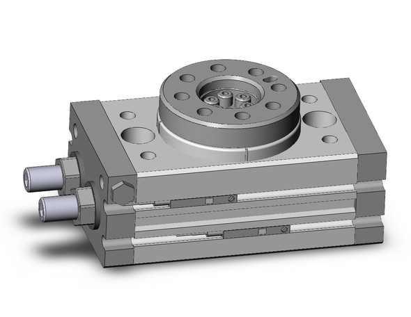 <h2>MSQ*10~200, Rotary Table, Rack &amp; Pinion, Basic &amp; High Precision</h2><p><h3>The MSQ compact rotary table is ideal for material transfer applications. It incorporates load bearings and a mounting face with a rack-and-pinion style rotary actuator. The seven sizes are 10, 20, 30, 50, 70, 100, and 200 with rotational adjustments from 0-190 degrees, and auto switch capability. Additional features include a hollow shaft and direct load mounting possibility.<br>- </h3>- Rack   Pinion style, rotary table-basic type<br>- Seven bore sizes available<br>- Direct load mounting possible<br>- Adjustment from one direction<br>- Auto switch capable<br>- <p><a href="https://content2.smcetech.com/pdf/MSQ.pdf" target="_blank">Series Catalog</a>