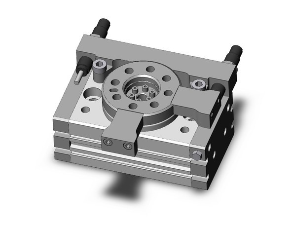 <h2>MSQ, Rotary Table, Rack &amp; Pinion, Shock Absorber</h2><p><h3>The MSQ compact rotary table is ideal for material transfer applications. It incorporates load bearings and a mounting face with a rack-and-pinion style rotary actuator. The seven sizes are 10, 20, 30, 50, 70, 100, and 200 with rotational adjustments from 0-190 degrees, and auto switch capability. Additional features include a hollow shaft and direct load mounting possibility.<br>- </h3>- Rotary table w/external shock absorber<br>- Four bore sizes available<br>- High precision or basic type available<br>- 90  and 180  rotation available<br>- Auto switch capable<br>- <p><a href="https://content2.smcetech.com/pdf/MSQ.pdf" target="_blank">Series Catalog</a>