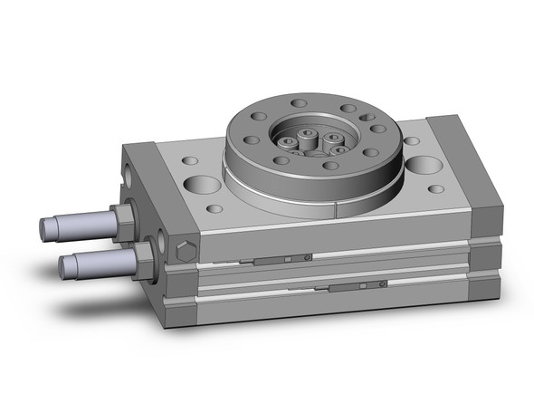 <h2>MSQ*10~200, Rotary Table, Rack &amp; Pinion, Basic &amp; High Precision</h2><p><h3>The MSQ compact rotary table is ideal for material transfer applications. It incorporates load bearings and a mounting face with a rack-and-pinion style rotary actuator. The seven sizes are 10, 20, 30, 50, 70, 100, and 200 with rotational adjustments from 0-190 degrees, and auto switch capability. Additional features include a hollow shaft and direct load mounting possibility.<br>- </h3>- Rack   Pinion style, rotary table-basic type<br>- Seven bore sizes available<br>- Direct load mounting possible<br>- Adjustment from one direction<br>- Auto switch capable<br>- <p><a href="https://content2.smcetech.com/pdf/MSQ.pdf" target="_blank">Series Catalog</a>