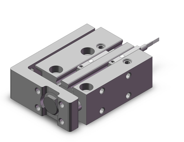 <h2>MXH, Narrow Width Precision Slide Table (Recirculating Bearings)</h2><p><h3>The MXH narrow width precision slide table incorporates recirculating bearings to its new linear guide system to increase rigidity by expanding the width where the load bearings come in contact with the linear guide. The new linear guide system also increases allowable pitch moment by 170%, yaw moment by 210% and roll moment by 240% as well as reduces its weight by as much as 19% from the previous model. Its narrow width footprint allows for multiple units to be mounted adjacently for applications with tight space constraints.</h3>- Bore sizes: 6, 10, 16, 20 mm<br>- Special (non-standard) porting option<br>- Rubber bumpers<br>- RoHS compliant<br>- Auto switch capable<br>- <p><a href="https://content2.smcetech.com/pdf/MXH_Z.pdf" target="_blank">Series Catalog</a>