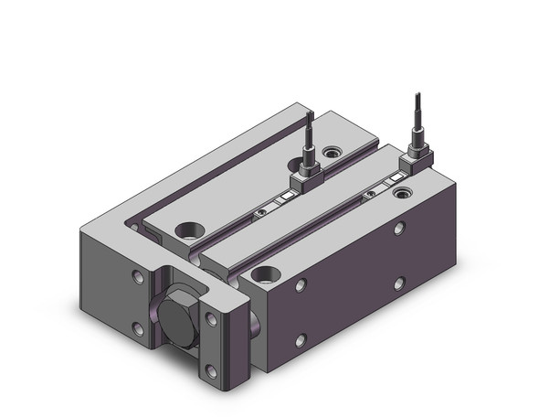 <h2>MXH, Narrow Width Precision Slide Table (Recirculating Bearings)</h2><p><h3>The MXH narrow width precision slide table incorporates recirculating bearings to its new linear guide system to increase rigidity by expanding the width where the load bearings come in contact with the linear guide. The new linear guide system also increases allowable pitch moment by 170%, yaw moment by 210% and roll moment by 240% as well as reduces its weight by as much as 19% from the previous model. Its narrow width footprint allows for multiple units to be mounted adjacently for applications with tight space constraints.</h3>- Bore sizes: 6, 10, 16, 20 mm<br>- Special (non-standard) porting option<br>- Rubber bumpers<br>- RoHS compliant<br>- Auto switch capable<br>- <p><a href="https://content2.smcetech.com/pdf/MXH_Z.pdf" target="_blank">Series Catalog</a>