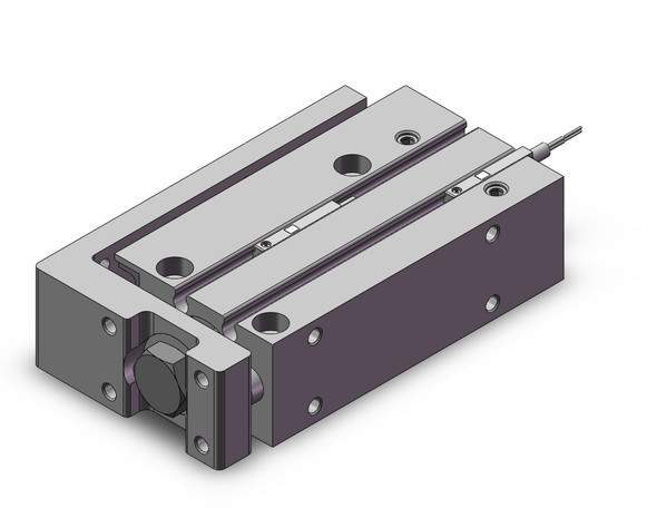 <h2>MXH, Narrow Width Precision Slide Table (Recirculating Bearings)</h2><p><h3>The MXH narrow width precision slide table incorporates recirculating bearings to its new linear guide system to increase rigidity by expanding the width where the load bearings come in contact with the linear guide. The new linear guide system also increases allowable pitch moment by 170%, yaw moment by 210% and roll moment by 240% as well as reduces its weight by as much as 19% from the previous model. Its narrow width footprint allows for multiple units to be mounted adjacently for applications with tight space constraints.</h3>- Bore sizes: 6, 10, 16, 20 mm<br>- Special (non-standard) porting option<br>- Rubber bumpers<br>- RoHS compliant<br>- Auto switch capable<br>- <p><a href="https://content2.smcetech.com/pdf/MXH_Z.pdf" target="_blank">Series Catalog</a>