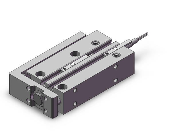 <h2>MXH, Narrow Width Precision Slide Table (Recirculating Bearings)</h2><p><h3>The MXH narrow width precision slide table incorporates recirculating bearings to its new linear guide system to increase rigidity by expanding the width where the load bearings come in contact with the linear guide. The new linear guide system also increases allowable pitch moment by 170%, yaw moment by 210% and roll moment by 240% as well as reduces its weight by as much as 19% from the previous model. Its narrow width footprint allows for multiple units to be mounted adjacently for applications with tight space constraints.</h3>- Bore sizes: 6, 10, 16, 20 mm<br>- Special (non-standard) porting option<br>- Rubber bumpers<br>- RoHS compliant<br>- Auto switch capable<br>- <p><a href="https://content2.smcetech.com/pdf/MXH_Z.pdf" target="_blank">Series Catalog</a>