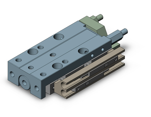 <h2>MXJ, Miniature Precision Slide Table (Linear Bearings)</h2><p><h3>The MXJ miniature precision slide table provides travelling parallelism of 0.005 mm in a compact package, height: 10 mm and width: 20mm for the 4 mm bore size. Its actuator body and guide block are made from Martensitic stainless steel for high rigidity and integrated to guide rails for isolating the load bearing from the movement of the piston rod and seals. The ports and switch grooves can be specified on either the right or left-side of the body, in a symmetrical location in order to minimize side clearance for adjacent mounting applications.</h3>- Bore sizes: 4, 6, 8 mm<br>- Stroke lengths: 5, 10, 15 and 20 mm<br>- Stroke adjuster option<br>- Symmetrical ports and switch grooves capable<br>- RoHS compliant<br>- Auto switch capable<br>- <p><a href="https://content2.smcetech.com/pdf/MXJ.pdf" target="_blank">Series Catalog</a>