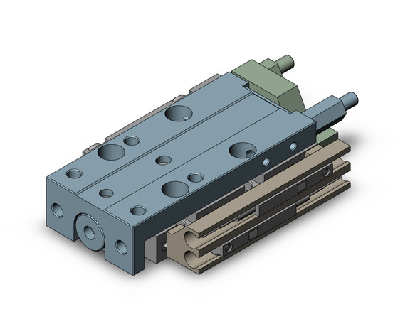 <h2>MXJ, Miniature Precision Slide Table (Linear Bearings)</h2><p><h3>The MXJ miniature precision slide table provides travelling parallelism of 0.005 mm in a compact package, height: 10 mm and width: 20mm for the 4 mm bore size. Its actuator body and guide block are made from Martensitic stainless steel for high rigidity and integrated to guide rails for isolating the load bearing from the movement of the piston rod and seals. The ports and switch grooves can be specified on either the right or left-side of the body, in a symmetrical location in order to minimize side clearance for adjacent mounting applications.</h3>- Bore sizes: 4, 6, 8 mm<br>- Stroke lengths: 5, 10, 15 and 20 mm<br>- Stroke adjuster option<br>- Symmetrical ports and switch grooves capable<br>- RoHS compliant<br>- Auto switch capable<br>- <p><a href="https://content2.smcetech.com/pdf/MXJ.pdf" target="_blank">Series Catalog</a>