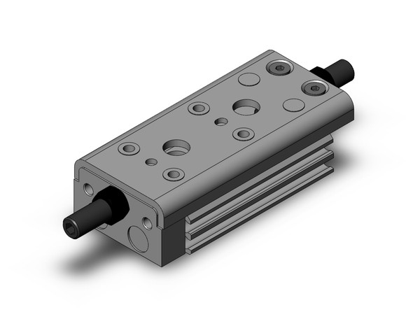 <h2>MXQ*B, Precision Slide Table (Recirculating Bearings) - Low Thrust with High Rigidity</h2><p><h3>The MXQ*B is the newest generation of precision slide tables integrated with hardened stainless steel guides and rails to isolate the load bearing from the movement of the dual rods and piston seals. The MXQ*B has higher rigidity than the MXQ*A type for equivalent bore sizes, or can be down sized one bore size for equivalent rigidity requirements to save on air consumption. Its recirculating ball bearings are matched by size to each slide table with a slight negative clearance resulting in greater accuracy. The MXQ s thinly formed special stainless steel slide table reduces thickness allowing for a larger guide pitch providing high rigidity. The slide table s reduced weigh also increases allowable kinetic energy. The stoppers and shock absorbers are positioned at the center axis to minimize load deflection. The dowel pin holes positioned on the center axis standardizes mounting conditions for the basic and symmetric styles. The end lock option prevents the slide table from dropping in vertical applications, enhancing safety in the event of air pressure loss.</h3>- Bore sizes: 6, 8, 12, 16, 20 mm<br>- Repeatable positioning accuracy: +/-0.05 mm<br>- Stroke adjuster options: rubber, metal stopper or shock absorber<br>- PTFE grease or food grade grease option<br>- RoHS compliant<br>- Auto switch capable<br>- <p><a href="https://content2.smcetech.com/pdf/MXQ_A.pdf" target="_blank">Series Catalog</a>