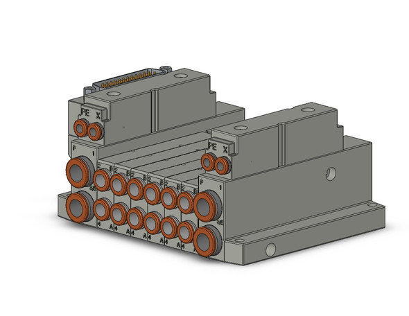 SMC SS5V1-10FD1-06BR-C6 5 Port Solenoid Valve Manifold