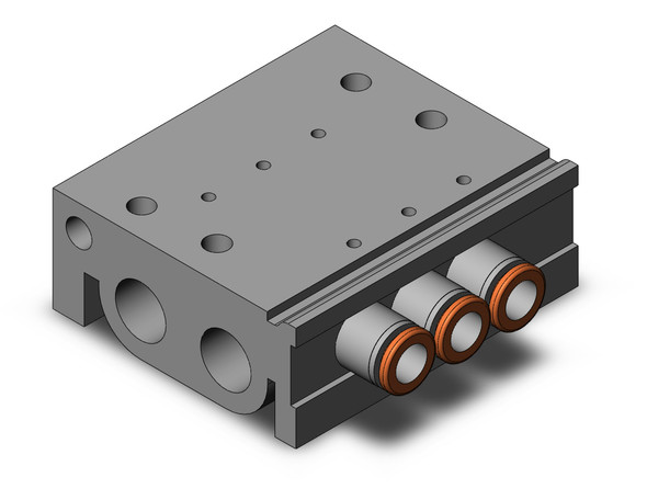 SMC VV3QZ15-03C6C-R base mounted manifold