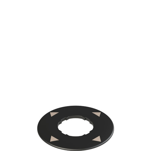 Pizzato VE TF12A1233 Plate with shaped hole, circular, Ø 60 mm, black, with inscription