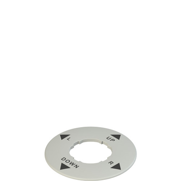 Pizzato VE TF32A9130 Plate with shaped hole, circular, Ø 60 mm, grey, inscription "UP, R, DOWN, L"
