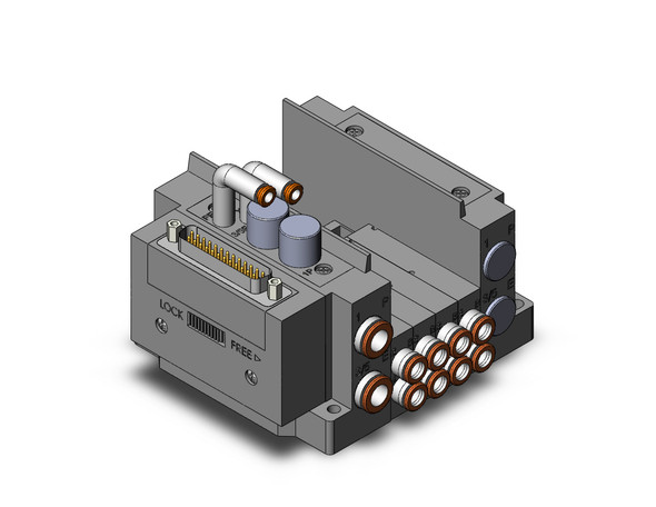 SMC SS5Y3-10F1-04DR-N7 4/5 port solenoid valve ss5y3 4 sta manifold base