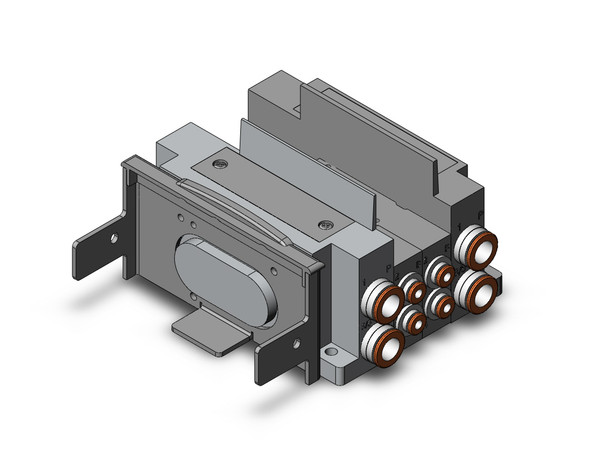 SMC SS5Y5-10S60-02B-C4 4/5 port solenoid valve ss5y5 2 sta manifold base