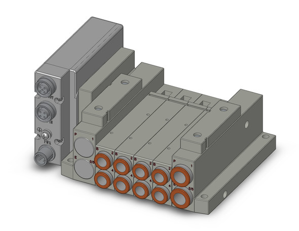 SMC SS5V2-W10S1FAND-04U-C8 4/5 port solenoid valve ss5v 04 station manifold, tie-rod base