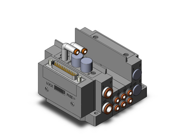 SMC SS5Y3-10F1-03DR-C4 4/5 port solenoid valve ss5y3 3 sta manifold base