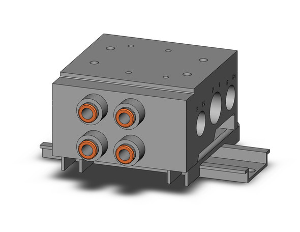 SMC VV5QZ35-02C6C-D0 4/5 port solenoid valve base mounted manifold