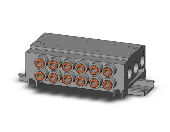 SMC VV5QZ25-06N7TC-D0N 4/5 port solenoid valve base mounted manifold