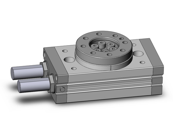 <h2>MSQ*10~200, Rotary Table, Rack &amp; Pinion, Basic &amp; High Precision</h2><p><h3>The MSQ compact rotary table is ideal for material transfer applications. It incorporates load bearings and a mounting face with a rack-and-pinion style rotary actuator. The seven sizes are 10, 20, 30, 50, 70, 100, and 200 with rotational adjustments from 0-190 degrees, and auto switch capability. Additional features include a hollow shaft and direct load mounting possibility.<br>- </h3>- Rack   Pinion style, rotary table-basic type<br>- Seven bore sizes available<br>- Direct load mounting possible<br>- Adjustment from one direction<br>- Auto switch capable<br>- <p><a href="https://content2.smcetech.com/pdf/MSQ.pdf" target="_blank">Series Catalog</a>