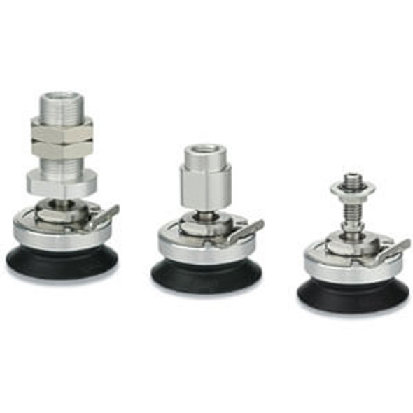 SMC ZP3E-TF125UMN-B12 vacuum pad, zp, zp2, zp3 vertical vac inlet w/ball joint adapter