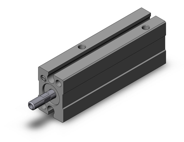 <h2>MTS8, Precision Cylinder (Bore 8)</h2><p><h3>The MTS cylinder provides superior non-rotating accuracy and linear stability in a compact package. Traditional non-rotating cylinders typically can only hold position to within 0.5  and have inherent sealing problems. Integrating a ball spline as the rod bearing, this cylinder approximates the non-rotational accuracy of a guided cylinder without the added space requirements of external guide rods. In addition, a special rod seal design limits leakage to the equivalent of a round piston rod seal. An optional end lock retains the rod in the retracted position even in the event of loss of air pressure for added safety. Mounting can be done from four precisely machined faces with parallelism of less than 0.1mm.<br>- </h3>- High precision mounting cylinder (8mm)<br>- Ball spline guide<br>- Strokes range from 5-30mm<br>- Lateral and axial piping directions<br>- Auto switch capable<br>- <p><a href="https://content2.smcetech.com/pdf/MTS.pdf" target="_blank">Series Catalog</a>