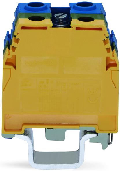 Wago 400-465/465-575 4-conductor ground terminal block; 35 mm; with contact to DIN rail; only for DIN 35 x 15 rail; copper; SCREW CLAMP CONNECTION; 35,00 mm; green-yellow/blue