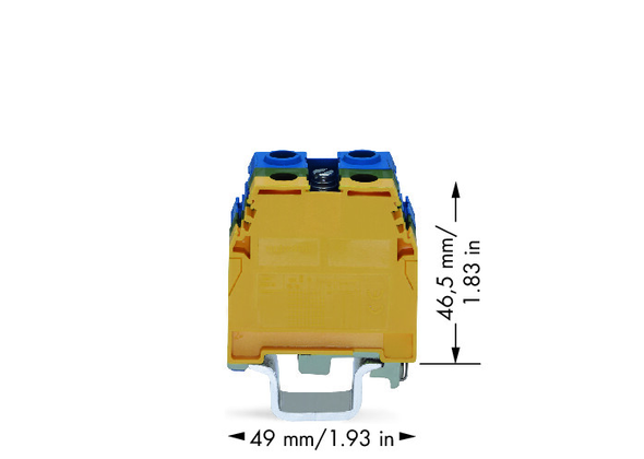 Wago 400-465/465-575 4-conductor ground terminal block; 35 mm; with contact to DIN rail; only for DIN 35 x 15 rail; copper; SCREW CLAMP CONNECTION; 35,00 mm; green-yellow/blue