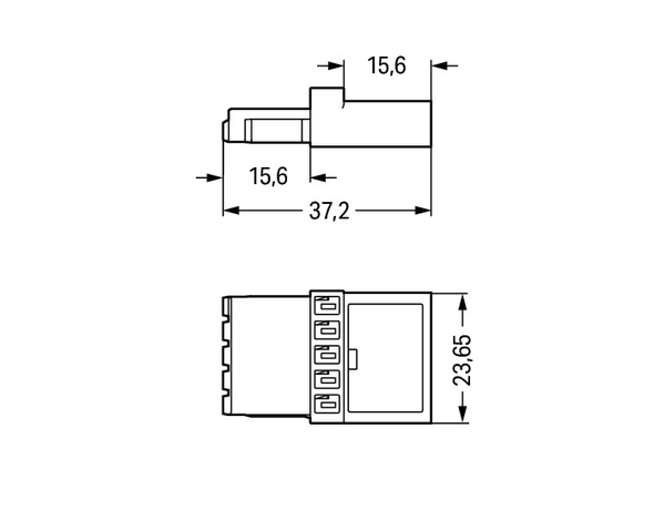 Wago 890-619 Intermediate coupler5-pole Cod. I, blue Pack of 50