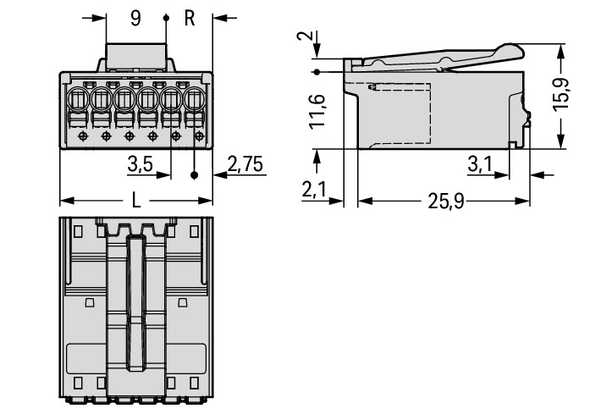 Wago 2091-1523/002-3000 Pack of 200