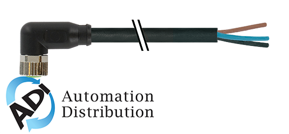 Murrelektronik 7000-08081-6100050 m8 female 90?? with cable, pvc 3x0.25 bk ul/csa 0.5m