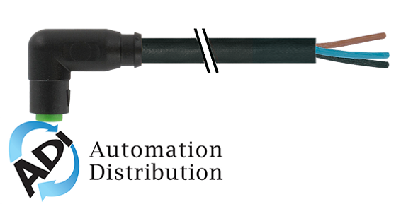 Murrelektronik 7000-08261-6110150 m8 female 90?? snap-in with cable, pvc 4x0.25 bk ul/csa 1,5m