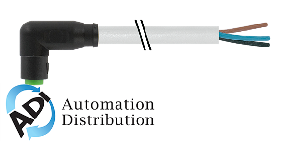 Murrelektronik 7000-08241-2100400 m8 female 90?? snap-in with cable, pvc 3x0.25 gy ul/csa 4m