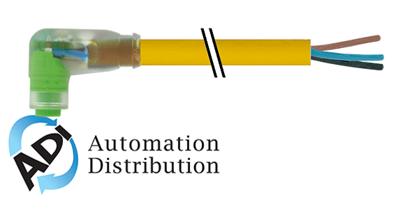 Murrelektronik 7000-08281-0200300 m8 female 90?? snap-in led, pur 3x0.25 yellow, 3m