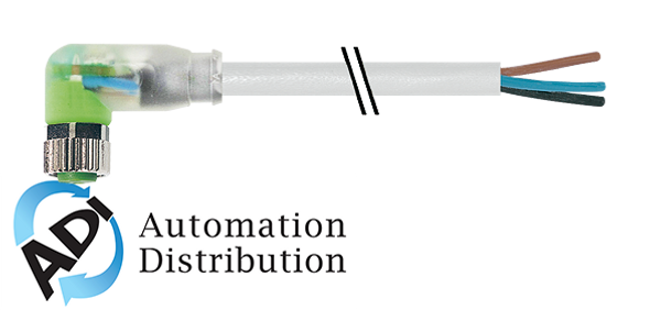 Murrelektronik 7000-08121-2300150 m8 female 90?? with cable led, pur 3x0.25 gy ul/csa+drag chain 1,5m