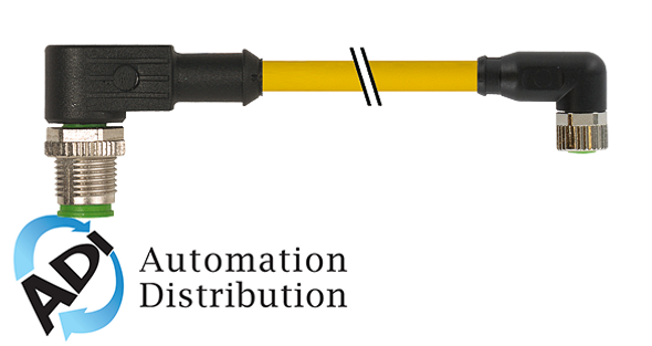 Murrelektronik 7000-40681-0200030 m12 male 90?? / m8 female 90??, pur 3x0.25 ye ul/csa 0,3m