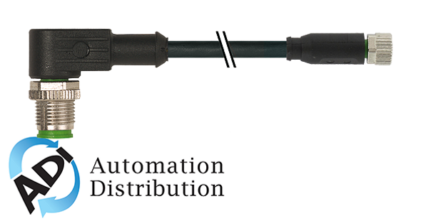 Murrelektronik 7000-40661-6200100 m12 male 90?? / m8 female 0??, pur 3x0.25 bk ul/csa 1m