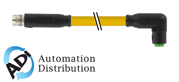 Murrelektronik 7000-88141-0200030 m8 male 0?? / m8 female 90?? snap-in, pur 3x0.25 yellow, 0.3m