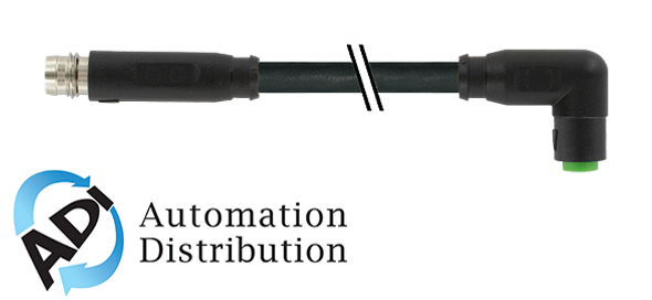 Murrelektronik 7000-88141-6100100 m8 male 0?? / m8 female 90?? snap-in, pvc 3x0.25 bk ul/csa 1m