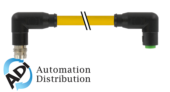 Murrelektronik 7000-88201-0200060 m8 male 90?? / m8 female 90?? snap-in, pur 3x0.25 yellow, 0.6m