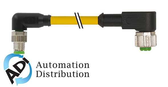 Murrelektronik 7000-88321-0200030 m8 male 90?? / m12 female 90??, pur 3x0.25 yellow, 0.3m