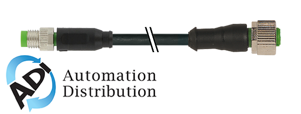 Murrelektronik 7000-88241-6100060 m8 male 0?? / m12 female 0??, pvc 3x0.25 bk ul/csa 0.6m