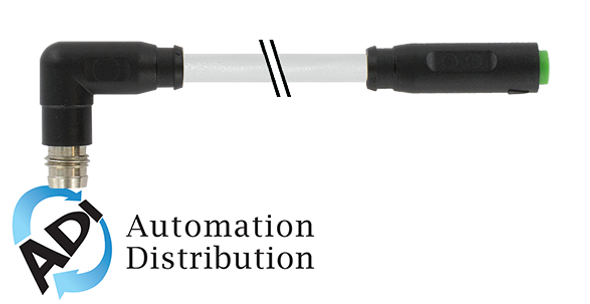 Murrelektronik 7000-88181-2100100 m8 male 90?? / m8 female 0?? snap-in, pvc 3x0.25 gy ul/csa 1m