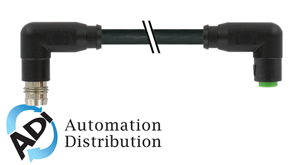 Murrelektronik 7000-88201-6100150 m8 male 90?? / m8 female 90?? snap-in, pvc 3x0.25 bk ul/csa 1,5m