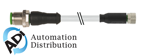 Murrelektronik 7000-40581-2210030 m12 male 0?? / m8 female 0??, pur 4x0.25 gy ul/csa 0.3m