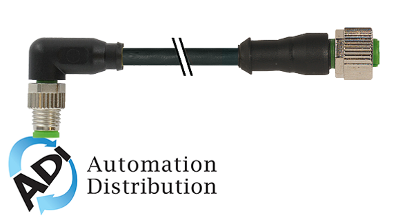 Murrelektronik 7000-88301-6100150 m8 male 90?? / m12 female 0??, pvc 3x0.25 bk ul/csa 1,5m