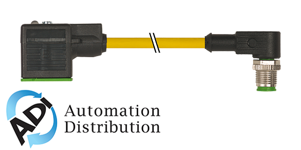 Murrelektronik 7000-40901-0360030 m12 male 90?? / msud valve plug form a 18mm, pur 3x0.75 yellow, ul/csa, drag ch 0.3m