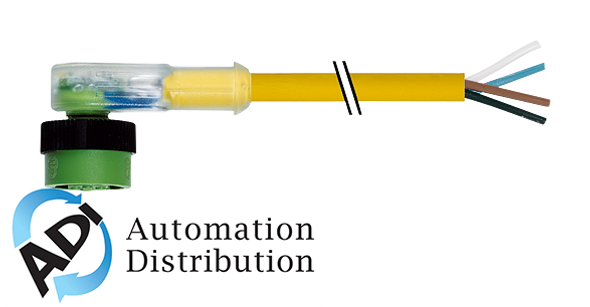 Murrelektronik 7050-12421-0140500 mq12 female 90?? led, pvc 4x0.34 yellow, 5m