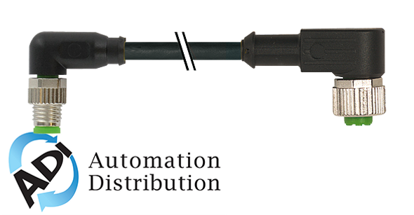 Murrelektronik 7000-88321-6100200 m8 male 90?? / m12 female 90??, pvc 3x0.25 bk ul/csa 2m