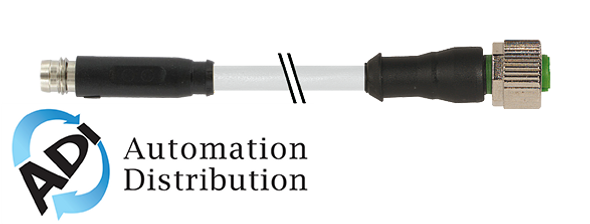 Murrelektronik 7000-88361-2300100 m8 male snap-in / m12 female 0?? screw-in, pur 3x0.25 gy ul/csa+drag chain 1m